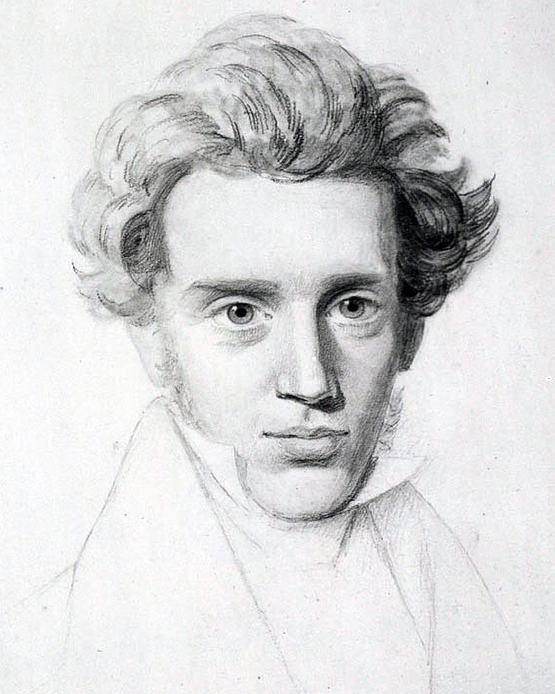 Retrato pintado de Søren Kierkegaard